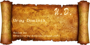 Uray Dominik névjegykártya